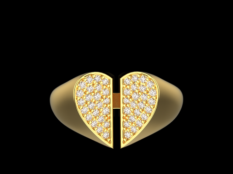 Signet heart ring model 977 3Dプリントモデル