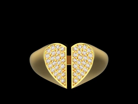Signet heart ring model 977 3D Print Model