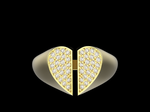 Signet heart ring model 977 3Dプリントモデル