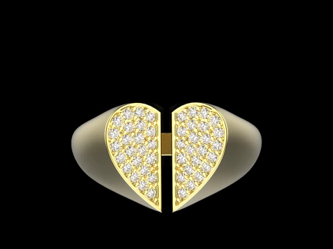 Signet heart ring model 977 3D Print Model