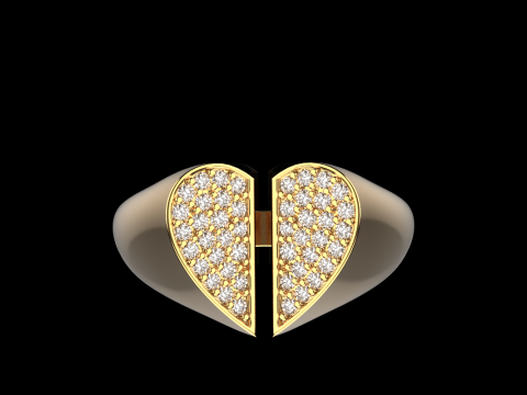 Signet heart ring model 977 3Dプリントモデル