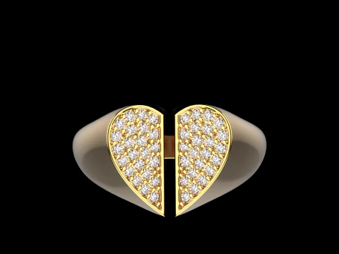 Signet heart ring model 977 3D Print Model