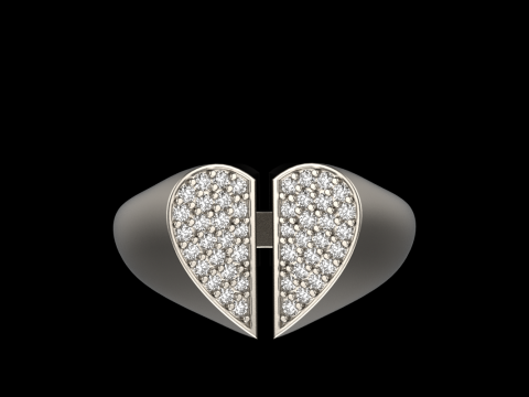 Signet heart ring model 977 3Dプリントモデル