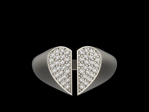 Signet heart ring model 977 3D Print Model