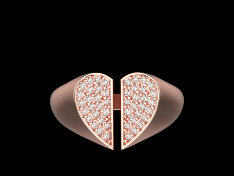 Signet heart ring model 977 3Dプリントモデル