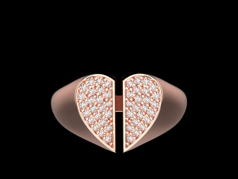 Signet heart ring model 977 3D Print Model