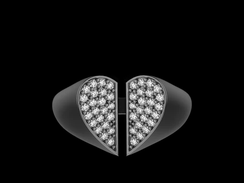 Signet heart ring model 977 3D Print Model