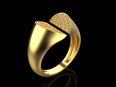 Signet heart ring model 977 3D Print Model