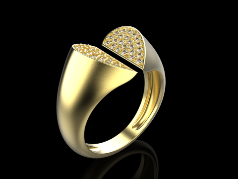 Signet heart ring model 977 3Dプリントモデル