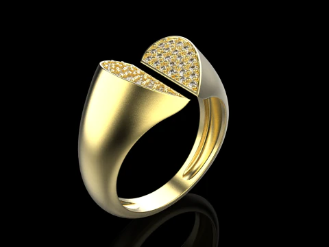 Signet heart ring model 977 3D Print Model