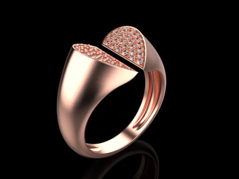 Signet heart ring model 977 3D Print Model