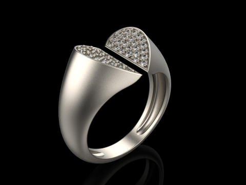 Signet heart ring model 977 3Dプリントモデル