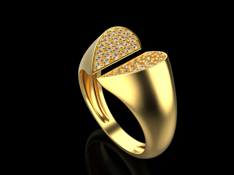 Signet heart ring model 977 3D Print Model