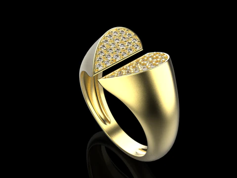 Signet heart ring model 977 3D Print Model