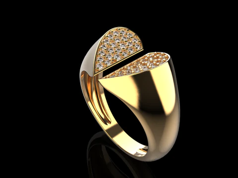 Signet heart ring model 977 3D Print Model