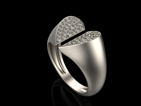 Signet heart ring model 977 3Dプリントモデル