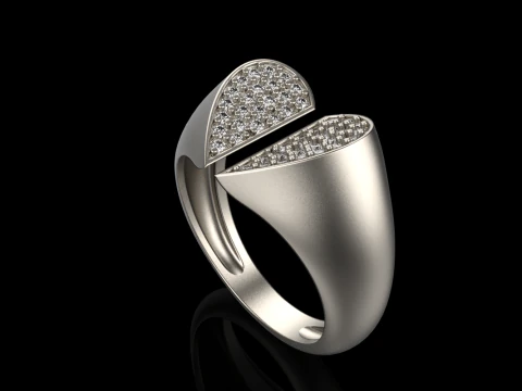 Signet heart ring model 977 3D Print Model