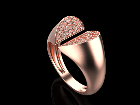 Signet heart ring model 977 3Dプリントモデル