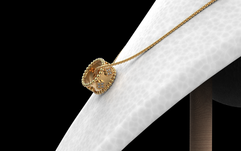 Clover necklace model 978 Modèles 3D en vedette .c4d .max .obj .3ds .fbx .stl .blend 