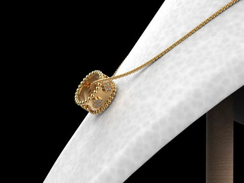 クローバーネックレス モデル978 3Dプリントモデル