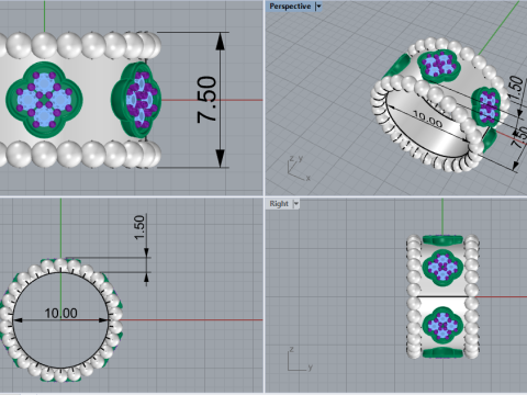 Clover necklace model 978 Modèles 3D en vedette