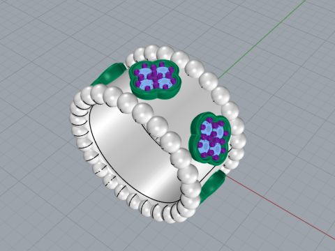 Clover necklace model 978 Modèles 3D en vedette