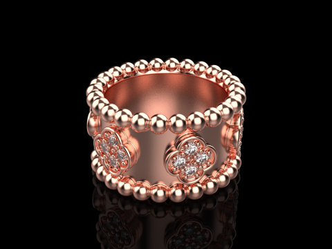 Clover necklace model 978 Modèles 3D en vedette
