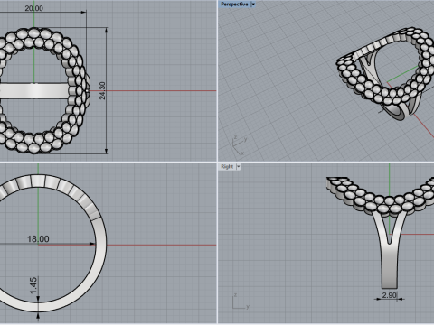 Cushion ring model 979 3D Принт Модель