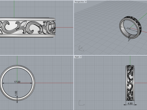 Ornament ring model 968 3D 프린트 모델