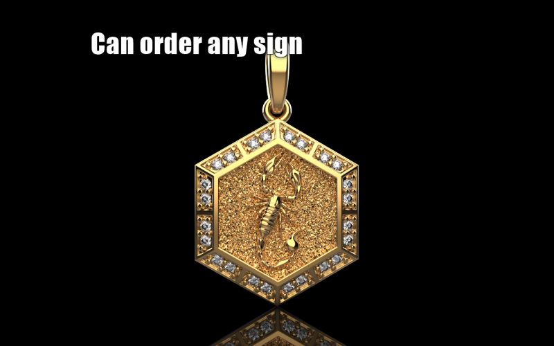 Zodiac sign scorpion pendant model 967 3D Принт Модель .c4d .max .obj .3ds .fbx .stl .blend
