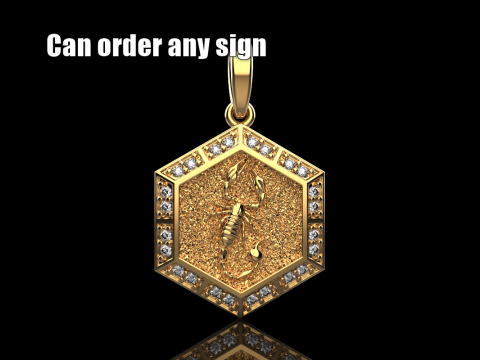 Zodiac sign scorpion pendant model 967 3D Принт Модель