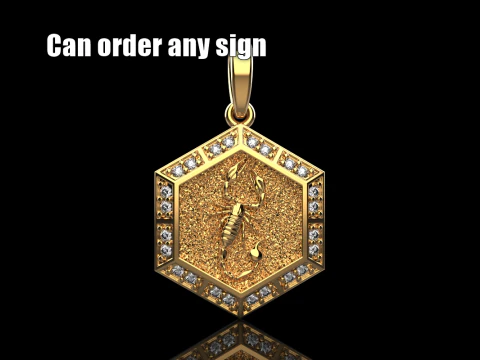 Подвеска знак зодиака скорпион модель 967 3D Принт Модель