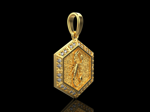 Zodiac sign scorpion pendant model 967 3D Принт Модель