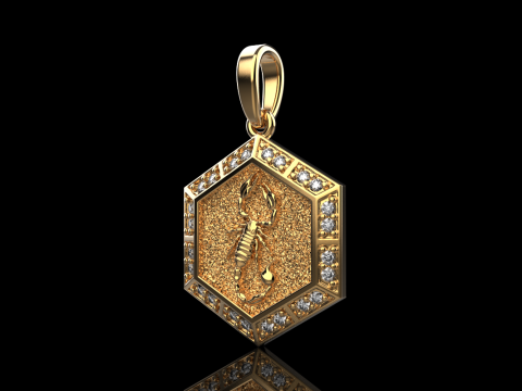 Zodiac sign scorpion pendant model 967 3D Принт Модель
