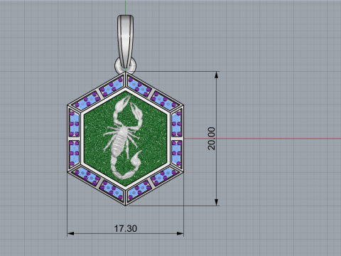 Zodiac sign scorpion pendant model 967 3D Принт Модель