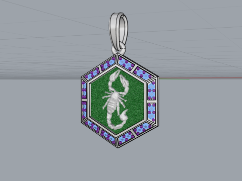 Zodiac sign scorpion pendant model 967 3D Принт Модель