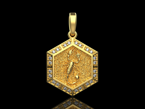 Zodiac sign scorpion pendant model 967 3D Принт Модель