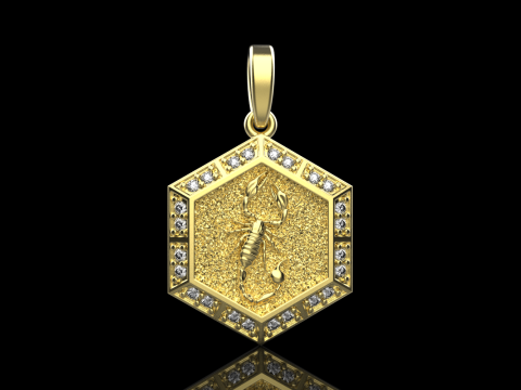 Zodiac sign scorpion pendant model 967 3D Принт Модель