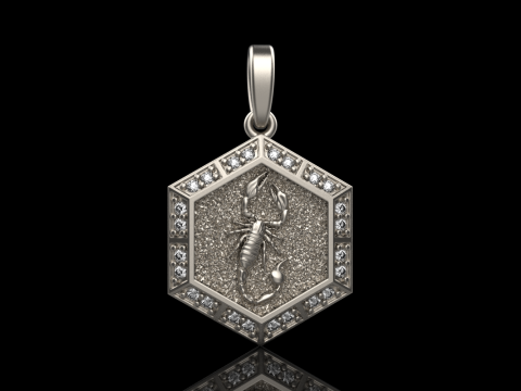 Zodiac sign scorpion pendant model 967 3D Принт Модель