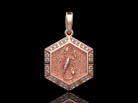 Zodiac sign scorpion pendant model 967 3D Принт Модель