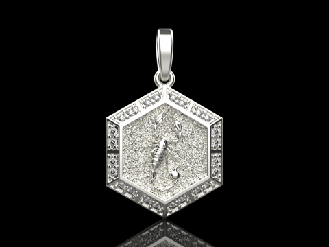 Zodiac sign scorpion pendant model 967 3D Принт Модель