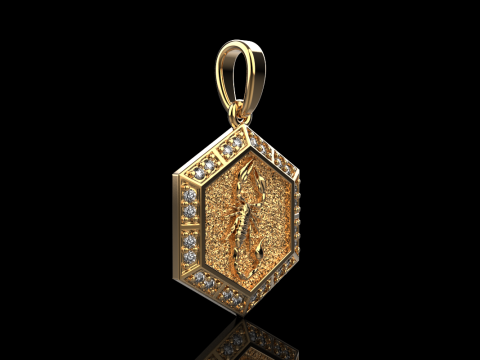 Zodiac sign scorpion pendant model 967 3D Принт Модель