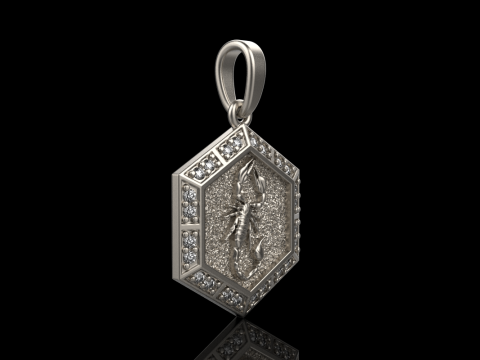 Zodiac sign scorpion pendant model 967 3D Принт Модель