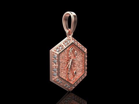 Zodiac sign scorpion pendant model 967 3D Принт Модель