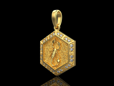 Zodiac sign scorpion pendant model 967 3D Принт Модель