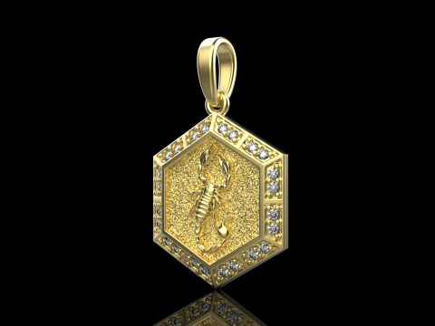 Zodiac sign scorpion pendant model 967 3D Принт Модель