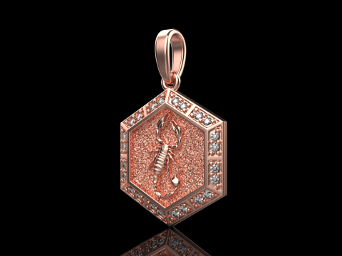 Zodiac sign scorpion pendant model 967 3D Принт Модель