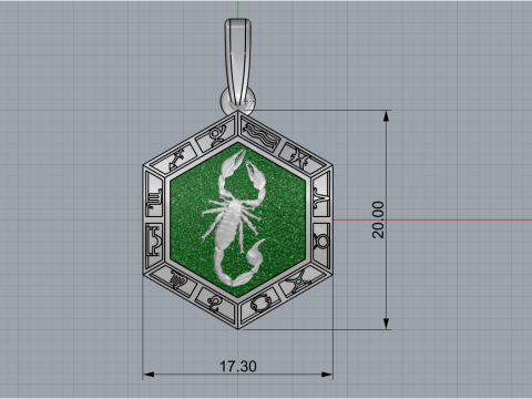 Zodiac sign scorpion pendant model 966 3D Принт Модель