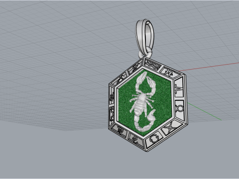 Zodiac sign scorpion pendant model 966 3D Принт Модель