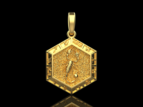 Zodiac sign scorpion pendant model 966 3D Принт Модель